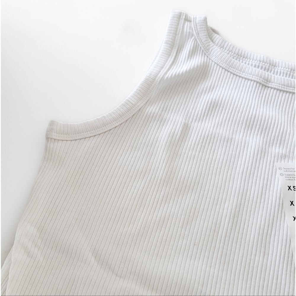 Nine West Ribbed XS Top - White - Picture 3 of 6